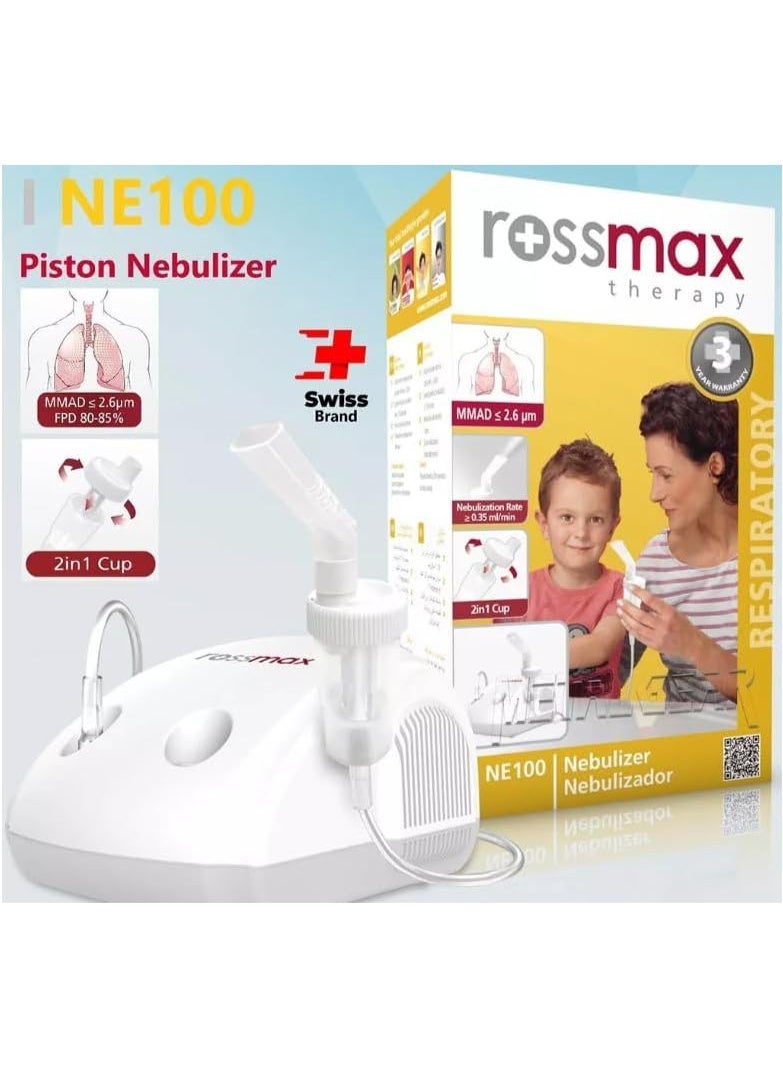Rossmax NE100 Portable Mesh Nebulizer – Handheld Ultrasonic Inhalation, Quiet Operation, Fast Respiratory Therapy for Adults & Kids – White - Image 4